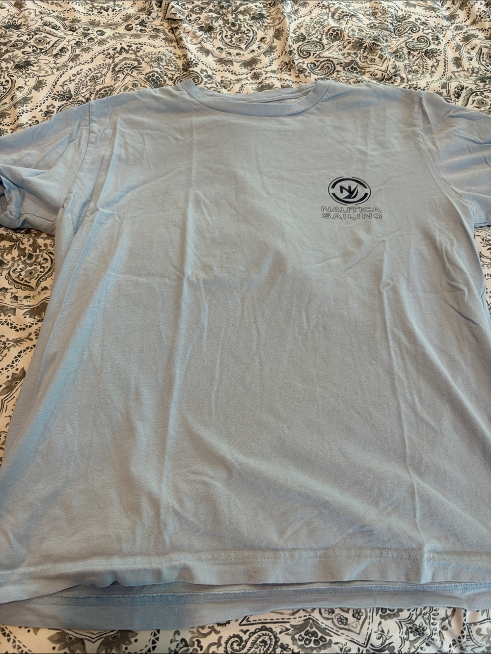 Nautica Light Blue Short-Sleeve Sailing Logo Tee